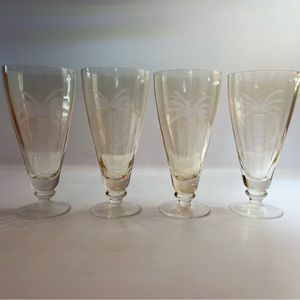 Lenox British Colonial Scenic Collection Amber Iced Tea Glasses, set of 4